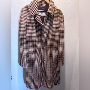 Vintage Wool Herringbone Aquascutum London Trench Coat
